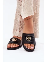 Ploché Dámské Pantofle S Dekorativním Detalem Černé Nenitta Ploché Dámské Pantofle S Dekorativním Detalem Černé Nenitta