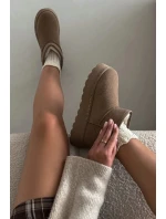 Dámské Sněhule Na Platformě Zateplené Kožíškem Khaki Vesirae