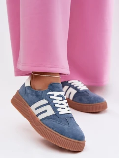 Dámské tenisky z přírodního semiše modré Delyssia