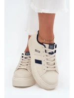 Dámské tenisky na platformě Big Star – světle béžové