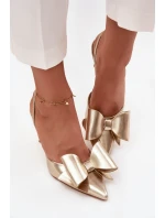 Lodičky s odkrytou patou a mašlí Eklevia – zlaté
