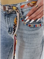 TRENDIFIX dámské úzké džínové kalhoty s páskem modré FashionStreet UY2481