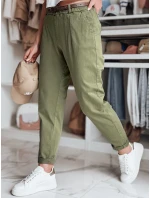 Dámské kalhoty chinos s páskem RELCIX khaki FashionStreet UY2582
