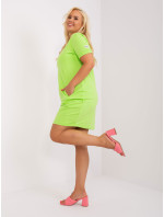Světle zelené rovné nadměrně velké šaty ke kolenům