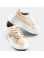 Béžové dámské tenisky sneakers s vysokou podrážkou (AD-576) Béžové dámské tenisky sneakers s vysokou podrážkou (AD-576)