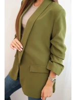 Sako s klopami elegantní olivově zelené Sako s klopami elegantní olivově zelené