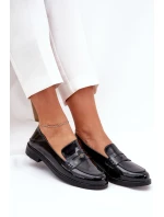 Elegantní Lakované Dámské Mokasíny Z Přírodní Kůže Vinceza 18100 Černé