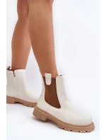 Dámské Chelsea kozačky na zip, White Ramhel Dámské Chelsea kozačky na zip, White Ramhel