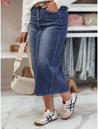 Džínová midi sukně s rozparkem MERITTA navy blue FashionStreet CY0482