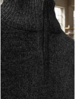 Pánský svetr s límečkem tmavě šedý FashionStreet WX2351