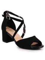 Sergio Leone W SK367A černé sandály na jehlovém podpatku