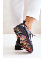 Lakované Dámské Polobotky Na Šněrování Černé Artiker 55C0497