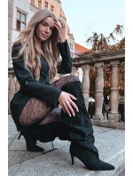 Dámské kozačky na jehlovém podpatku nazouvací černé Mavilla Dámské kozačky na jehlovém podpatku nazouvací černé Mavilla