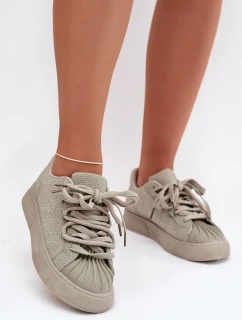 Ozdobené dámské tenisky zelené Calissea