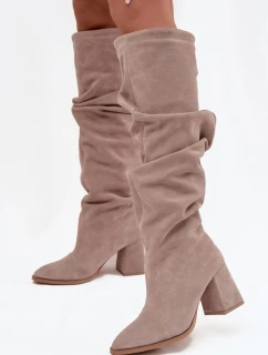 Kozačky na podpatku model 219403 Step in style