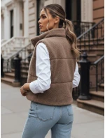BEEWARM dámská vesta z ovčí kůže v barvě camel FashionStreet TY3800