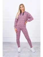 Tmavě růžová sada s potiskem Tmavě růžová sada s potiskem