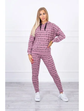 Tmavě růžová sada s potiskem Tmavě růžová sada s potiskem