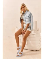 [Dámské Semišové Sandály na Platformě Big Star NN274706 Modré]