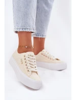 Dámské Tenisky S Krajkou Lee Cooper LCW-25-31-3440L Béžové Dámské Tenisky S Krajkou Lee Cooper LCW-25-31-3440L Béžové