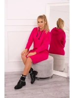 Šaty s kapucí a bočním rozparkem fuchsiová Šaty s kapucí a bočním rozparkem fuchsiová