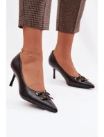 Lodičky s ozdobou Eko kůže Černé Fivara