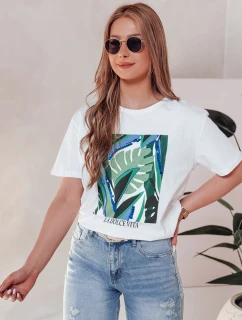 MUYUMBA dámské tričko s potiskem bílé FashionStreet RY2620