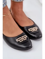 Baleríny Na Ploché Podešvi S Ozdobou Černé Ainoria Baleríny Na Ploché Podešvi S Ozdobou Černé Ainoria