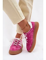 Dámské semišové tenisky na platformě fuchsiové Marisae