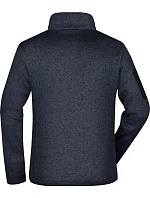 Daiber JN 762 Pánská pletená fleecová bunda 02.0762 dark grey melange/silver