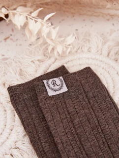 Dámské bavlněné ponožky s pruhy – tmavě šedé