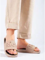 Pohodlné hnědé dámské nazouváky bez podpatku Pohodlné hnědé dámské nazouváky bez podpatku