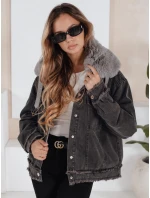 Dámská džínová bunda FURDENIM s umělou kožešinou tmavě šedá FashionStreet TY5185 Dámská džínová bunda FURDENIM s umělou kožešinou tmavě šedá FashionStreet TY5185
