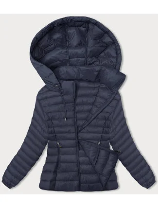 Tmavě modrá dámská prošívaná bunda pro přechodné období (16M9101-215)