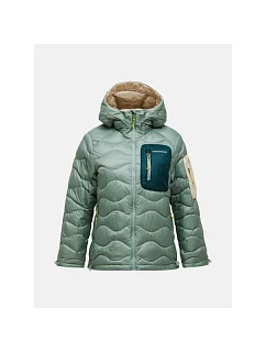 Dámská péřová bunda PEAK PERFORMANCE, model Helium Utility Down Hood Jacket, zelená barva