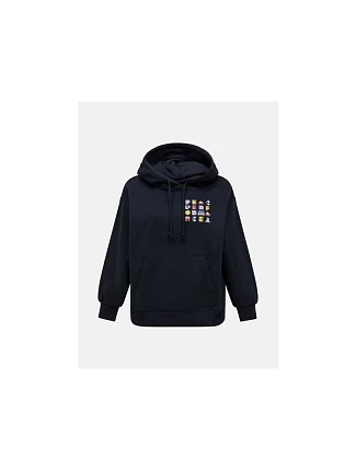 Dámská mikina PEAK PERFORMANCE W Terry Graphic Hood, černá Dámská mikina PEAK PERFORMANCE W Terry Graphic Hood, černá
