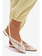 Dámské béžové ploché sandály Plecione Lelrene