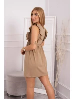 Šaty s volánky na bocích camel Šaty s volánky na bocích camel