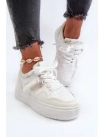 Dámské tenisky na platformě z ekokože Bílé Moun Dámské tenisky na platformě z ekokože Bílé Moun