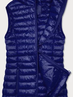 Tmavě modrá krátká dámská prošívaná vesta (5M702-215)