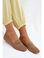 Materiálové dámské mokasyny světle hnědé Dorielle