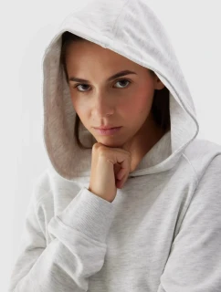 Dámská tepláková mikina bez zapínání a s kapucí 4F - šedá