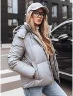 Dámská přechodná kožená bunda tmavě šedá FashionStreet TY5191