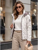 Dámská přechodová bunda s kapucí, světle šedá, FashionStreet TY5776 Dámská přechodová bunda s kapucí, světle šedá, FashionStreet TY5776
