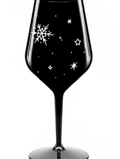 ZIMĚNKA - černá nerozbitná sklenice na víno 470 ml