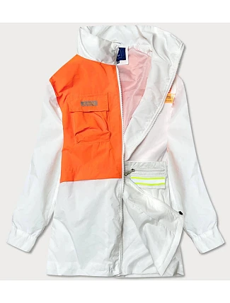 Bílo/oranžová dámská bunda větrovka (AG3-010) Bílo/oranžová dámská bunda větrovka (AG3-010)