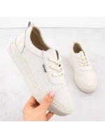 Černé dámské kožené tenisky na podpatku Sergio Leone PB236-S