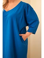 Dámské šaty Plus Size s kapsami chrpově modrá
