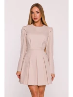 M884 Šaty džínového vzhledu - béžové