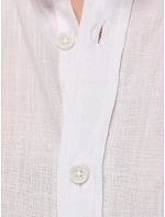 Pánská košile s krátkým rukávem, střih slim fit, bílá, FashionStreet KX1092